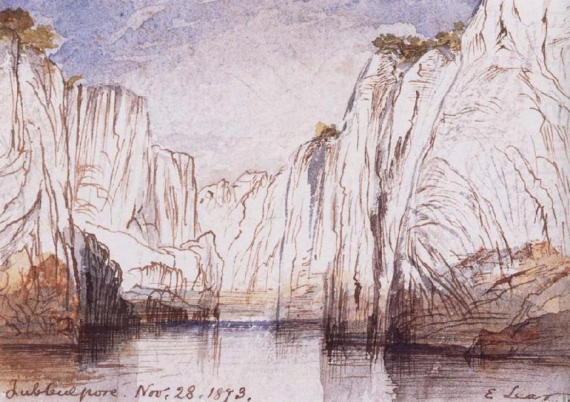 Lear, Edward The Rocks of the Narbada River at Bheraghat Jubbulpore china oil painting image